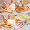 Kitchen Knife Set, 6 Pieces Green Professional Knife Set with Universal Knife Block, Super Sharp Knife Set with Ergonomic Handle, Non-stick Stainless
