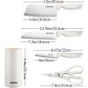 Knife Set for Kitchen, 5-Pieces White Cooking Knife Set with Storage Knife Holder, Sharp Stainless Steel Knife Block Set for Cutting Slicing Dicing Ch