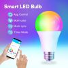 Smart Light Bulbs, Full Color Changing Dimmable Smart WiFi Bulbs Compatible with Alexa and Google Home, A19, 60 W 800 Lumens,2.4Ghz only, No Hub Requi