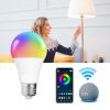 Smart Light Bulbs, Full Color Changing Dimmable Smart WiFi Bulbs Compatible with Alexa and Google Home, A19, 60 W 800 Lumens,2.4Ghz only, No Hub Requi