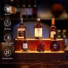 LED Lighted Liquor Bottle Display Shelf, 20 Inch Bar Display Shelf, DIY Illuminated Bottle Shelf with App & Remote Control, 2 Step Freestanding Holdin