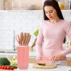 Kitchen Knife Set, 6 Pieces Green Professional Knife Set with Universal Knife Block, Super Sharp Knife Set with Ergonomic Handle, Non-stick Stainless