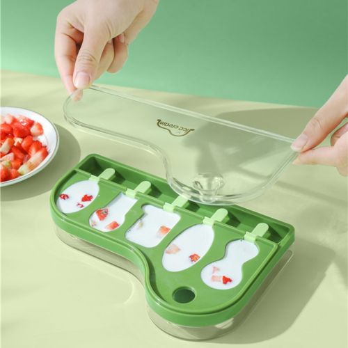 Popsicle Molds With Sticks 4-Cavity Ice  Molds Cute Baby Popsicle Molds Easy Release & Clean Ice Cream Mold Reusable BPA Ice Cream Mold For DIY Popsic